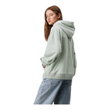 Felpe con cappuccio Donna Calvin Klein - Woven Label Peached Hoodie - Verde