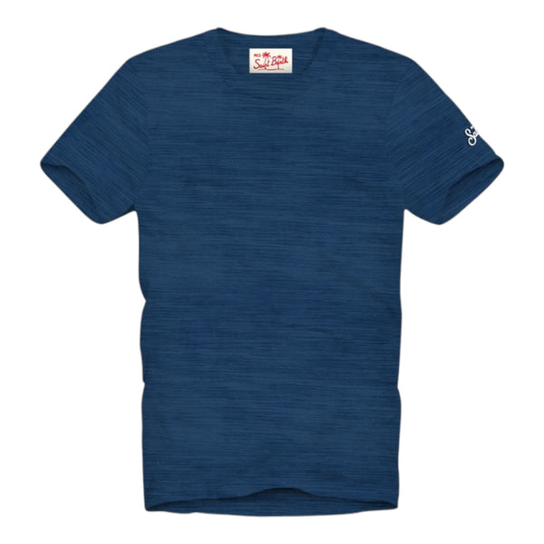 T-shirt Uomo Mc2 Saint Barth - President	T-Shirt Linen With Pocket - Blu