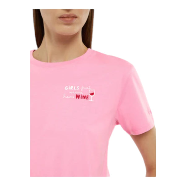 T-shirt Donna Mc2 Saint Barth - Emilie Cotton Crew Neck T-Shirt - Rosa