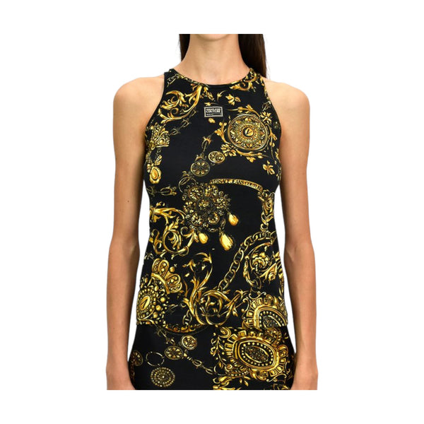 Canotte e top Donna Versace - Top Jersey Baroque - Nero