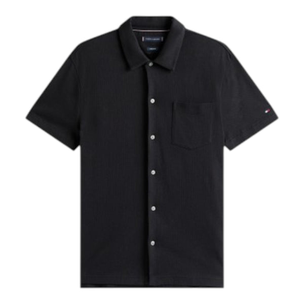 Polo Uomo Tommy Hilfiger - Open Knit Full Placket Reg Polo - Nero