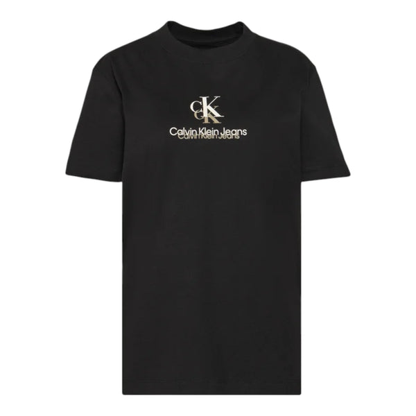 T-shirt Donna Calvin Klein - Shadow Graphic Regular Tee - Nero