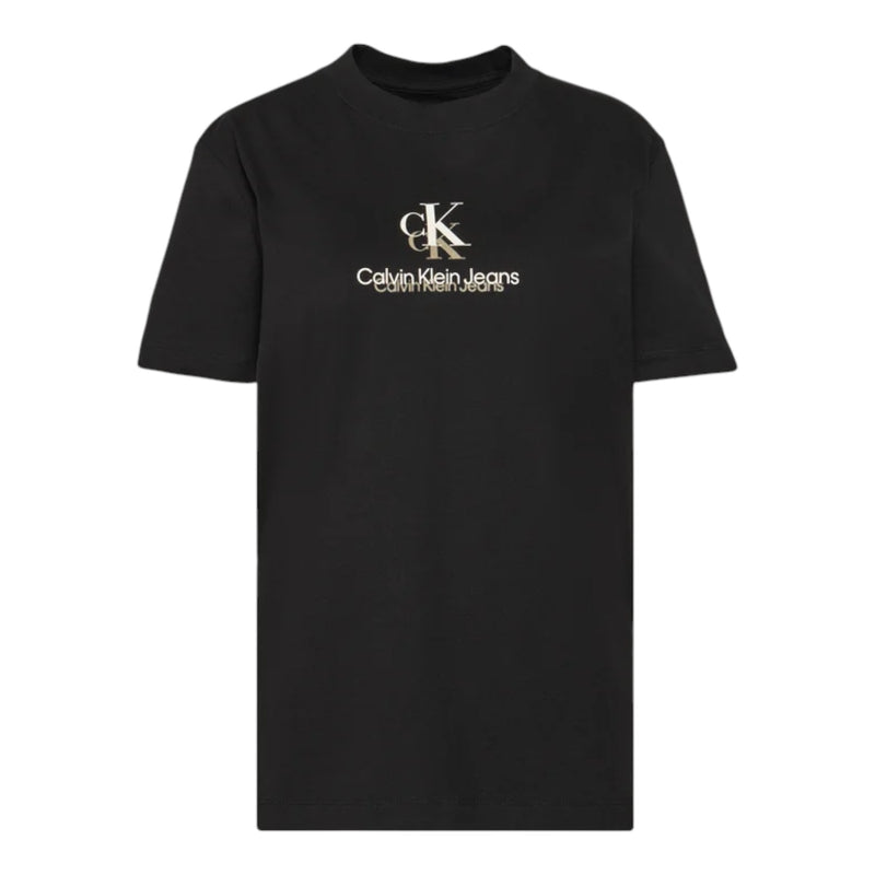 T-shirt Donna Calvin Klein - Shadow Graphic Regular Tee - Nero