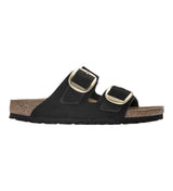 Sandali Donna Birkenstock - Arizona Big Buckle Nubuck Leather - Nero