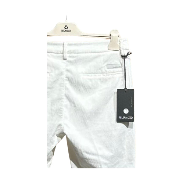 Pantaloni Uomo Teleria Zed - Bob Pantalone Velluto Tasca America - Panna