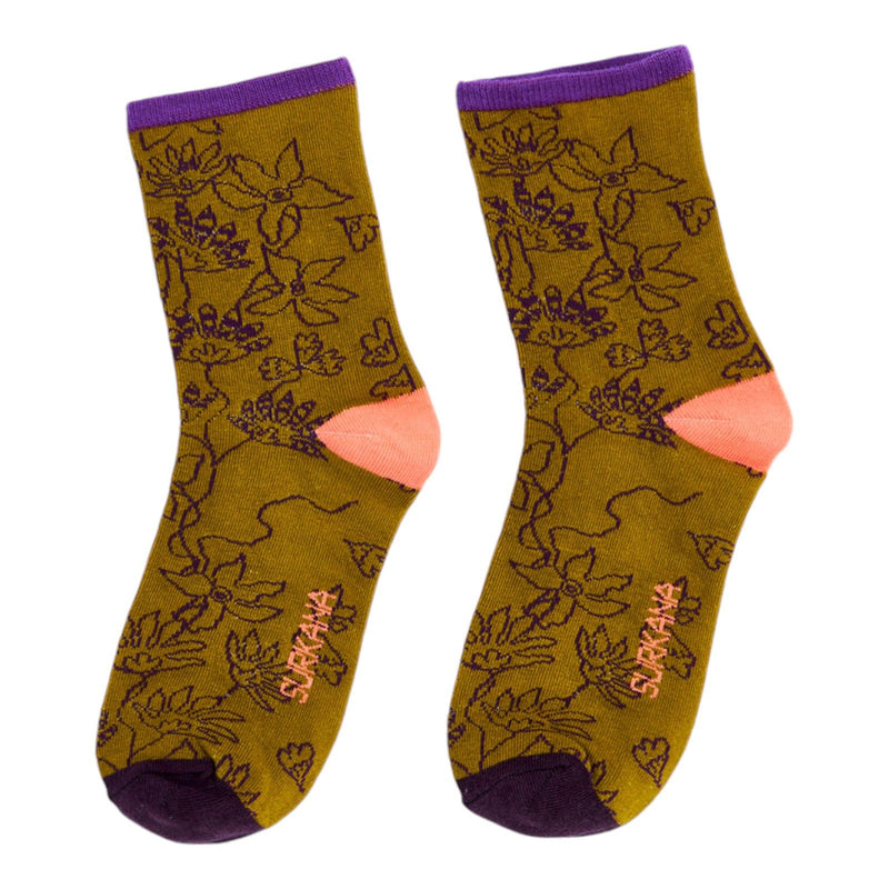 Calzini Donna Surkana - Calzini medi con motivi jacquard - Multicolore