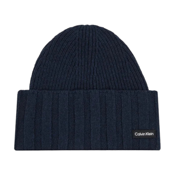 Berretti in maglia Uomo Calvin Klein - Elevated Rib Beanie - Blu