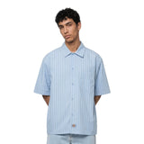 Camicie casual Uomo Dickies - Venedocia Stripe Shirt Ss Endless Sky - Celeste
