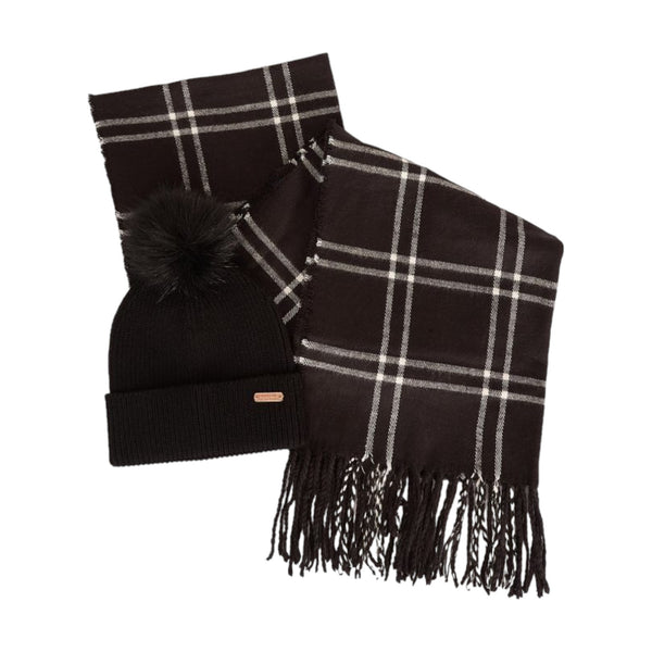 Coordinati invernali Donna Barbour International - Mallory Beanie/Windowpane Wrap - Nero