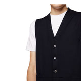 Gilet Uomo Alpha Studio - Gilet Bottoni Merinos Slim Basic - Blu