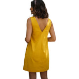 Vestiti casual Donna Alpha Studio - Abito V S/M Corto Popeline Unito - Giallo