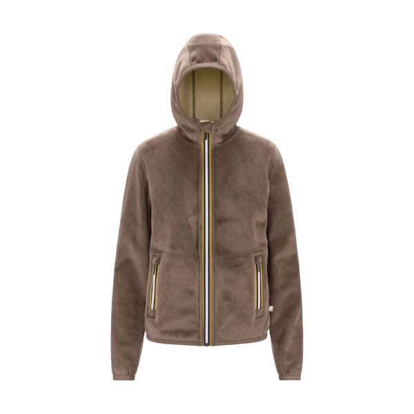 Felpe con cappuccio Donna K-Way - Lily Velour Polar Double - Beige