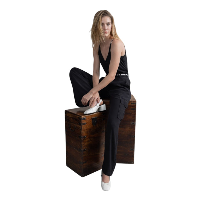 Canotte e top Donna Surkana - Top con bretelle e dettaglio - Nero