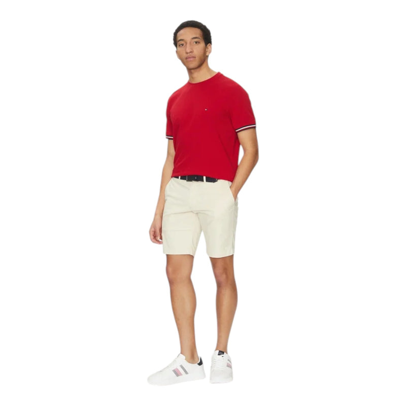 T-shirt Uomo Tommy Hilfiger - Global Stripe Cuff Tee - Rosso