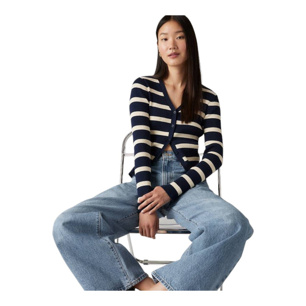 Cardigan Donna Levi's - Tulip Cardigan Redwood Stripe - Blu