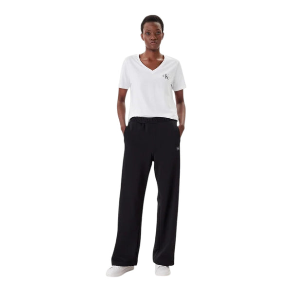 Pantaloni Donna Calvin Klein - A- French Terry Badge Logo Pant - Nero