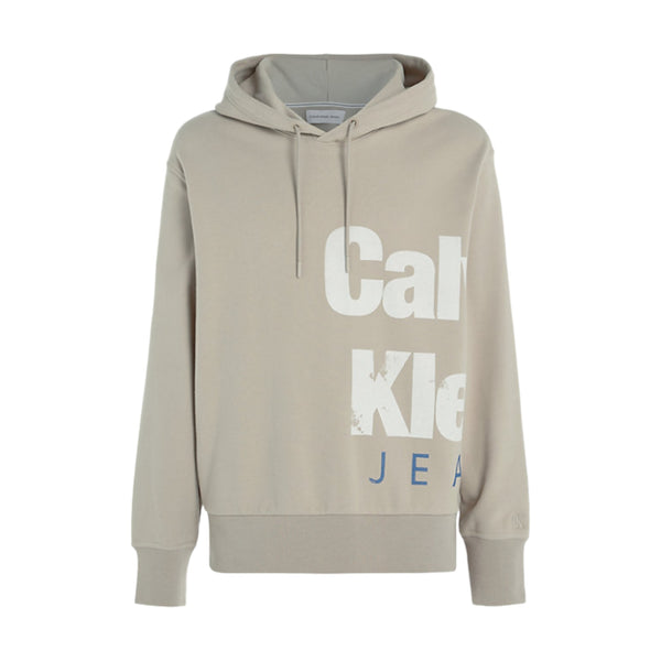 Felpe con cappuccio Uomo Calvin Klein - Bold Institutional Hoodie - Beige