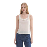 Canotte e top Donna nice things - Cotton Voule Ruffle Top - Bianco