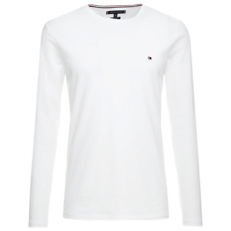 T-shirt Uomo Tommy Hilfiger - Stretch Slim Fit Long Sleeve Tee - Bianco