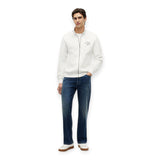 Felpe senza cappuccio Uomo Tommy Hilfiger - Script Stack Fz Stand Collar - Bianco