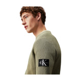 Maglie Uomo Calvin Klein - Washed Badge Sweater - Verde