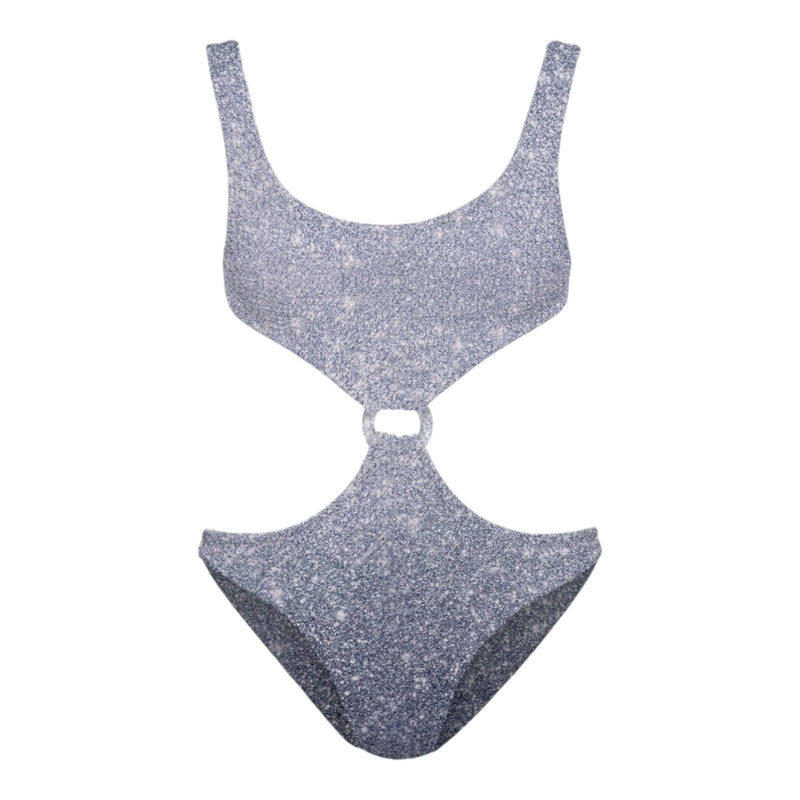 Costumi interi Donna Mc2 Saint Barth - Laurel W Once Piece With Central Loop Crinkle - Argento