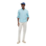Camicie casual Uomo Tommy Hilfiger - Pigment Dyed Li Solid Rf Shirt - Celeste