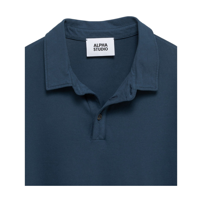 Polo Uomo Alpha Studio - Polo Camicia M/M Ice Cotton - Denim