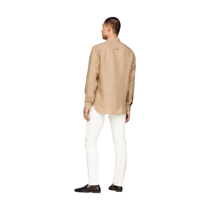 Camicie casual Uomo Tommy Hilfiger - Pigment Dyed Li Solid Rf Shirt - Beige