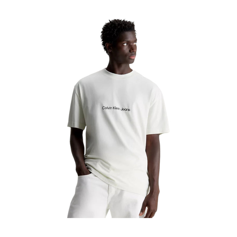 T-shirt Uomo Calvin Klein - Square Frequency Logo Tee - Bianco