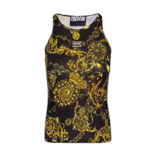 Canotte e top Donna Versace - Top Jersey Baroque - Nero