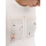 T-shirt Donna nice things - "Summer Reading" Cotton T-Shirt - Bianco
