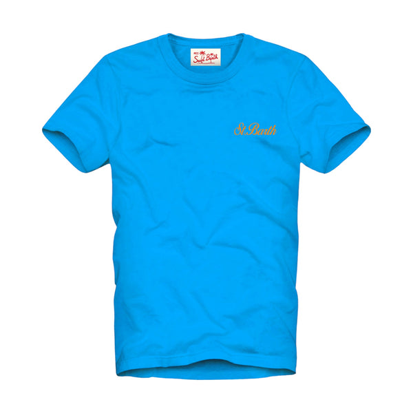 T-shirt Uomo Mc2 Saint Barth - T Shirt Garment Dyed - Azzurro