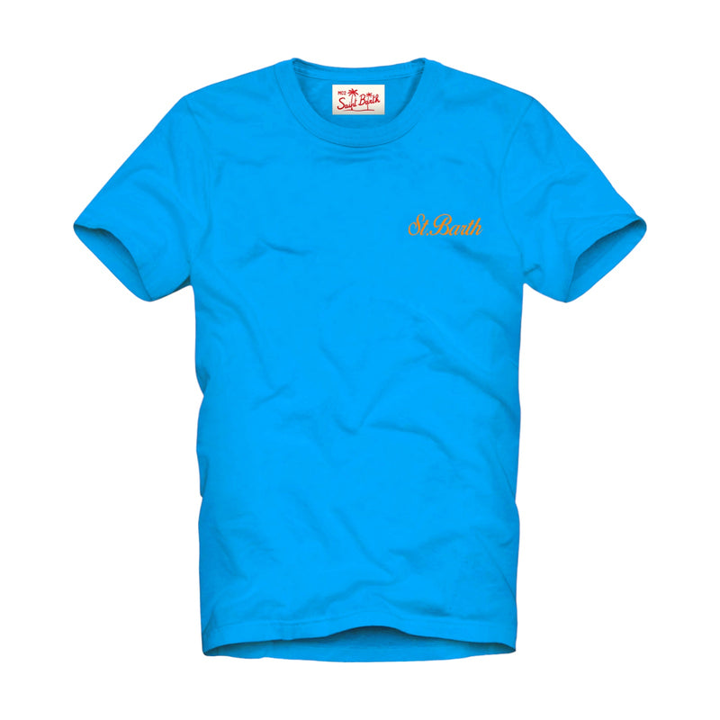 T-shirt Uomo Mc2 Saint Barth - T Shirt Garment Dyed - Azzurro