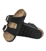 Sandali Donna Birkenstock - Arizona Big Buckle Nubuck Leather - Nero