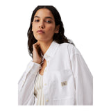 Camicie Donna Calvin Klein - Woven Label Relaxed Shirt - Bianco