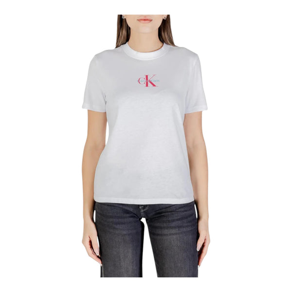 T-shirt Donna Calvin Klein - SS 20s CLASSIC LOGO TEE - Bianco
