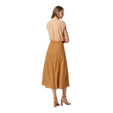 Gonne casual Donna Surkana - Gonna lunga a trapezio con cuciture - Cammello