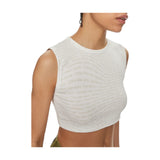 Canotte e top Donna Calvin Klein - Aop Cropped Tank Top - Bianco