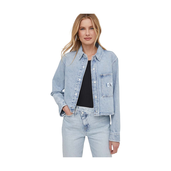 Camicie Donna Calvin Klein - Boxy Shirt Jacket - Celeste