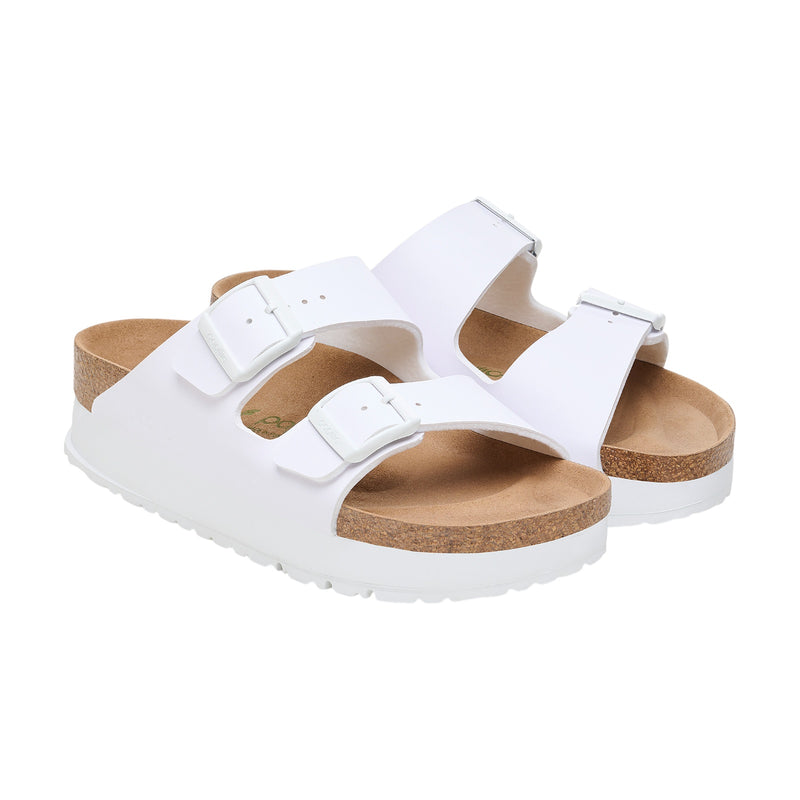 Sandali Donna Birkenstock - Arizona Platform white veg, Birko Flor - Bianco