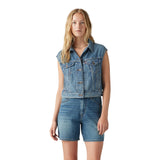 Gilet Donna Levi's - Shrunken 90S Vest Stop Flaxing Vest - Denim