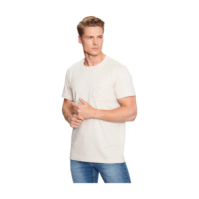 T-shirt Uomo Calvin Klein - Ck Chenille Tee - Beige