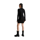 Vestiti casual Donna Calvin Klein - Logo Intarsia Sweater Dress - Nero