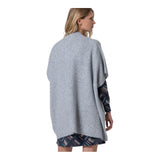 Poncho e mantelle Donna Surkana - Poncho aperto in maglia con tasche - Grigio