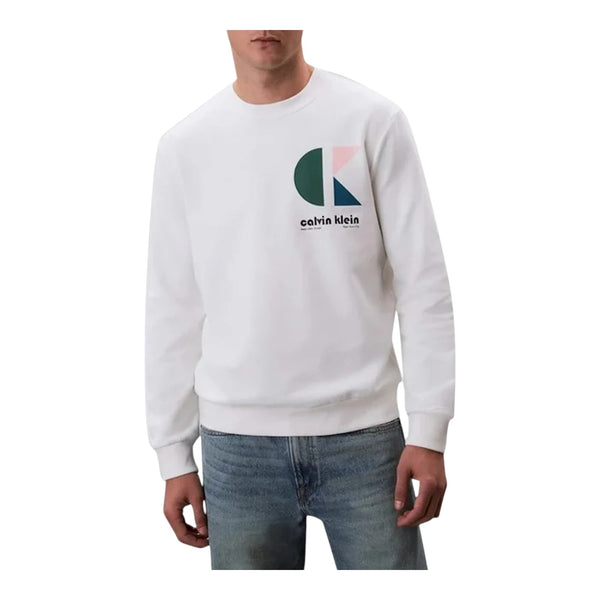 Felpe senza cappuccio Uomo Calvin Klein - Ls E 350Trry Ck Bhs - Bianco