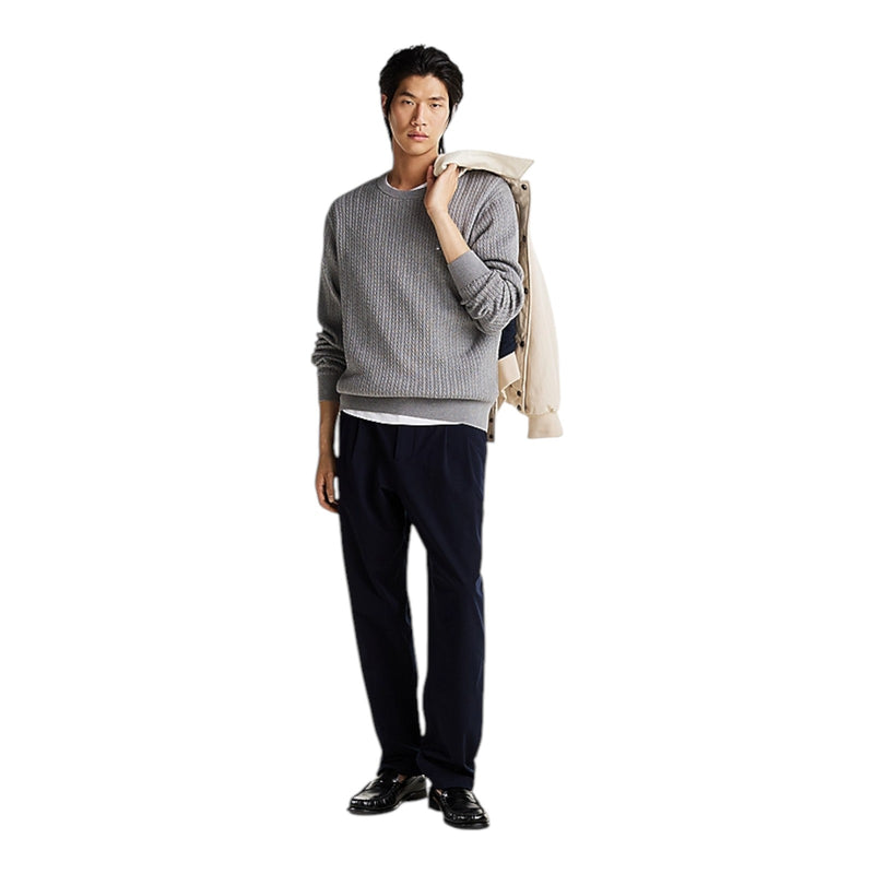 Maglioni Uomo Tommy Hilfiger - Herringbone Structure C Nk - Grigio