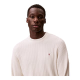 Maglie a manica lunga Uomo Calvin Klein - Ls Vertical Texture Cttn Crewnk - Panna