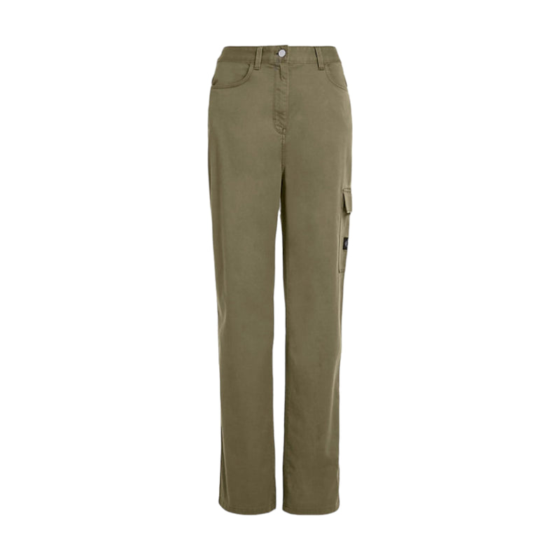 Pantaloni Donna Calvin Klein - Stretch Twill High Rise Straight - Verde