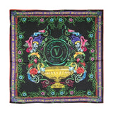 Foulard Donna VERSACE JEANS COUTURE - Satin Garden V-Emblem - Nero